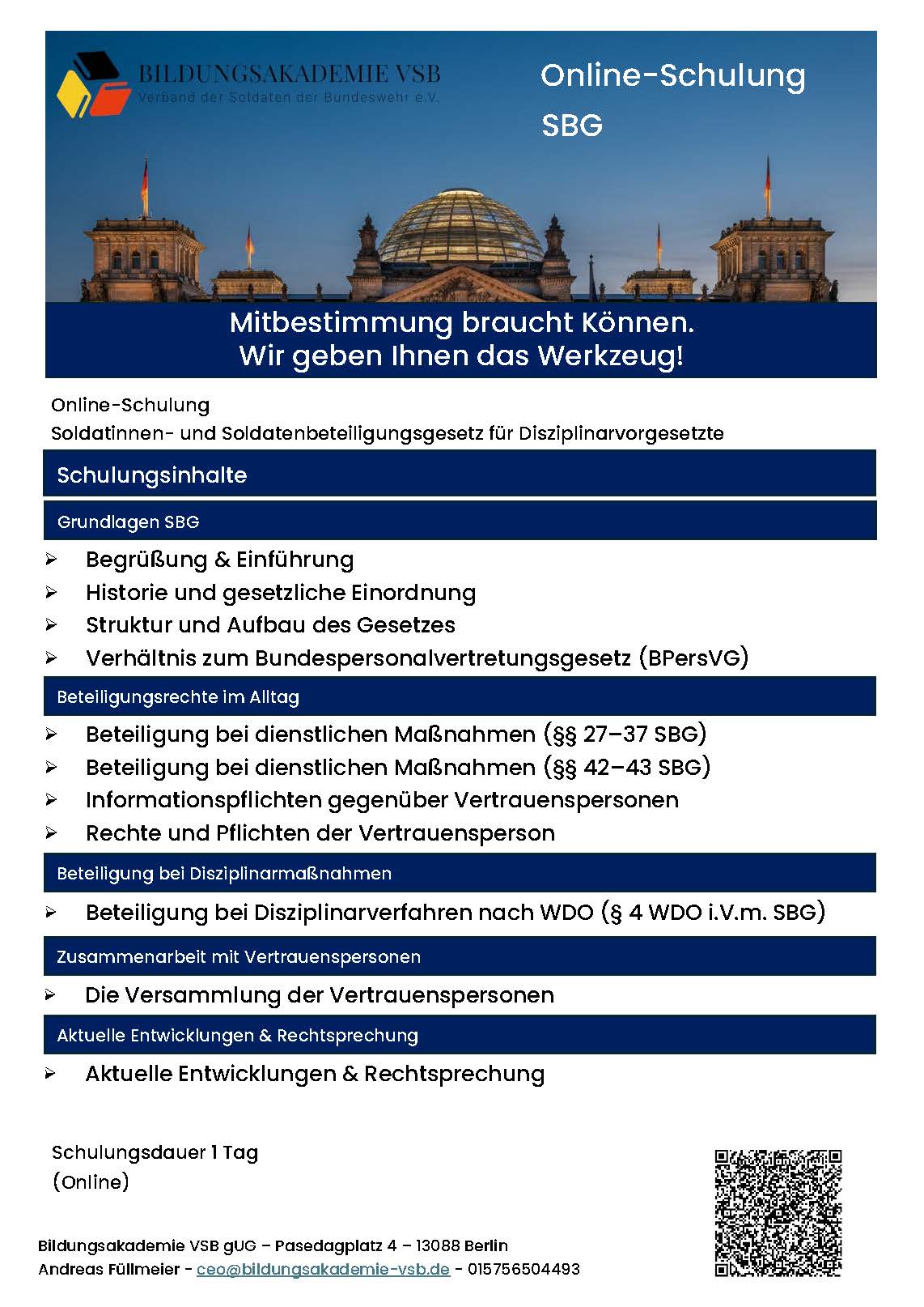 Online Schulung für Disziplinarvorgesetzte SBG